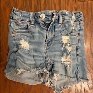 American Eagle Outfitters Distressed Blue Jean Shorts